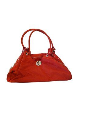 Baggallini Large Orange and Yellow Tote Bag Zip Close Double Handle Twist Lock